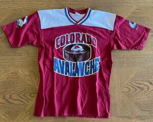 Vintage 90s Colorado Avalanche GTS Jersey Tee Boys 18/20 NHL